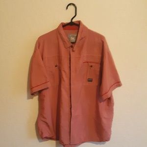 Red MO7 Button Up